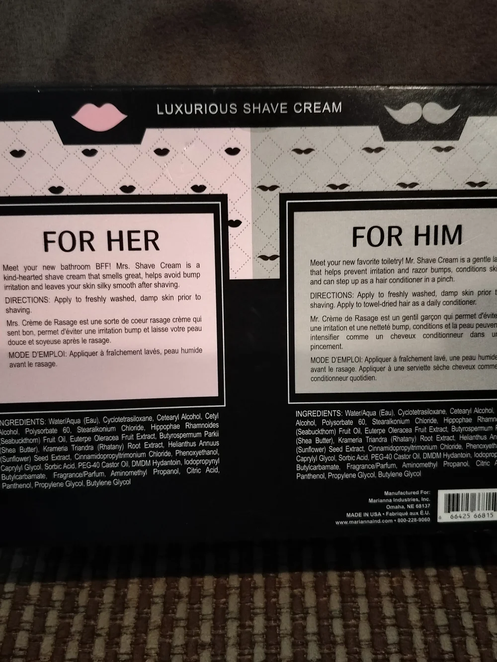 Luxurious Black Mr And Mrs Shave Cream Duo